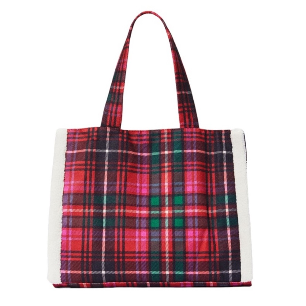 NWT Victoria’s Secret Plaid Tote Red and Green - Picture 11 of 13
